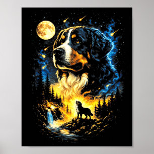 Poster Bernois hurle à la lune vintage 90s