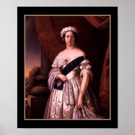 Poster beroemde  koningin Victoria 1845 (Voorkant)