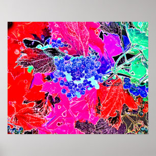 POSTER BERRIES ET FEUILLES