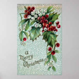 Poster Berries Holly et Mistletoe