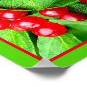 Poster Berries Rouges Avec Raindrops Nature Ajouter Votre (Coin)