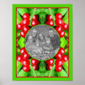 Poster Berries Rouges Avec Raindrops Nature Ajouter Votre (Devant)