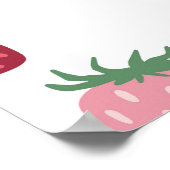 Poster Berry aux fraises roses et rouges premier annivers (Coin)
