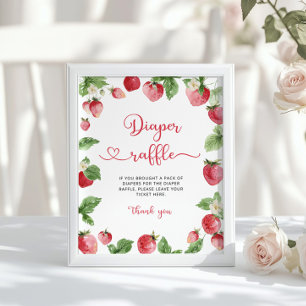 Poster Berry baby shower doux. tombola de fraise