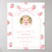 Poster Berry First Birthday Photo Welcome (Devant)