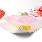 Poster Berry First Birthday Strawberry Bow Welcome (Coin)