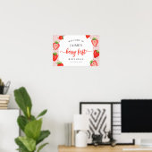 Poster Berry First Birthday Strawberry Girl Welcome (Bureau à domicile)