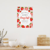 Poster Berry First Birthday Strawberry Girl Welcome (Cuisine)
