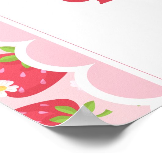 Poster Berry First Strawberry 1er Anniversaire 20x30 Bien (Coin)