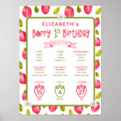 Poster Berry fraise 1er anniversaire Jalons (Devant)