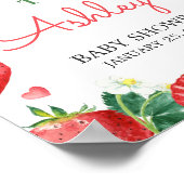 Poster Berry fraise Baby shower doux Bienvenue (Coin)