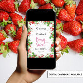 Poster Berry fraise Baby shower doux Bienvenue