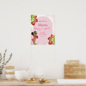 Poster Berry fraise Baby shower doux Bienvenue (Cuisine)