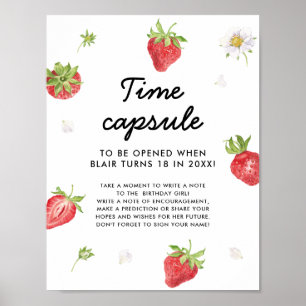 Poster Berry fraise Premier anniversaire heure Capsule