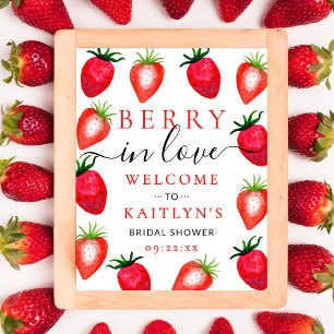 Poster Berry In Love Fête des mariées fraise Bienvenue