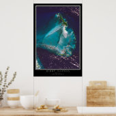 Poster Berry Islands Bahamas Carte satellite spatiale (Cuisine)