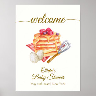 Poster Berry Pancake Egg Whisk Brunch Baby shower Bienven