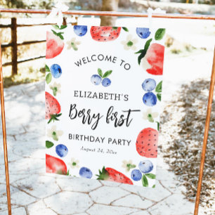 Poster Berry Premier anniversaire fraise Bienvenue
