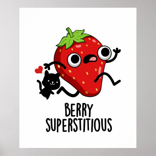 Poster Berry Superstitieux Fruit Pun (Devant)