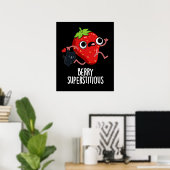 Poster Berry Superstitieux Fruit Pun Dark BG (Bureau à domicile)
