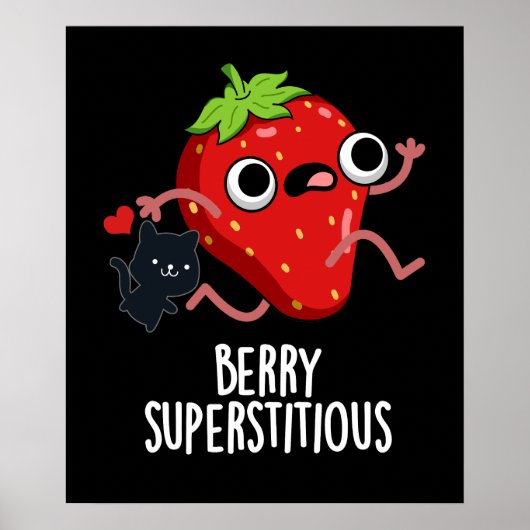 Poster Berry Superstitieux Fruit Pun Dark BG (Devant)