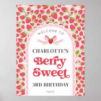 Poster Berry Sweet Anniversaire 18x24 Fraise Bienvenue