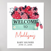 Poster Berry Sweet Baby shower Bienvenue (Devant)