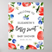 Poster Berry Sweet Baby shower Bienvenue (Devant)