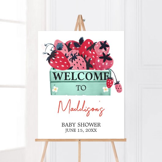Poster Berry Sweet Baby shower Bienvenue