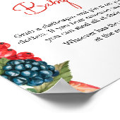 Poster Berry Sweet Baby shower d'été ne pas dire bébé (Coin)