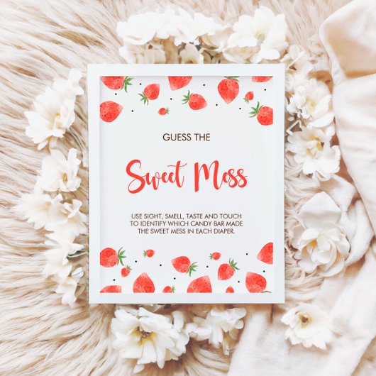 Poster Berry Sweet Baby shower Devine Le doux signe de la