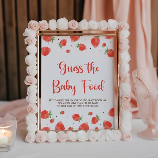 Poster Berry Sweet Baby shower Devinez Le Panneau Aliment