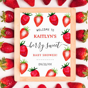 Poster Berry Sweet Baby shower fraise Bienvenue
