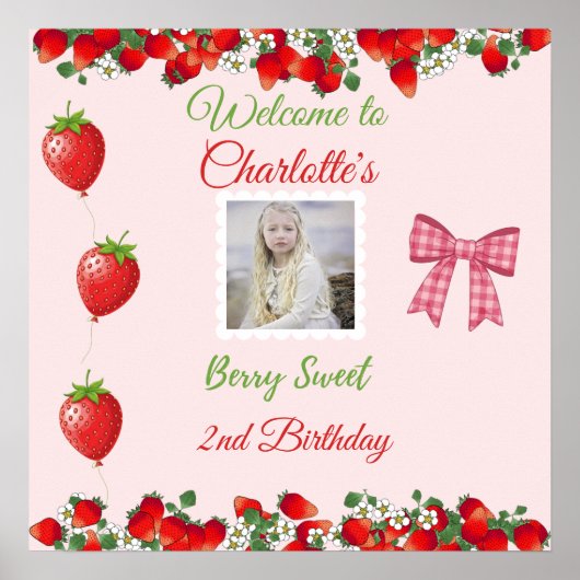 Poster Berry Sweet Birthday Welcome Photo (Devant)