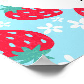 Poster Berry Sweet Blue Strawberry Baby Shower Welcome (Coin)