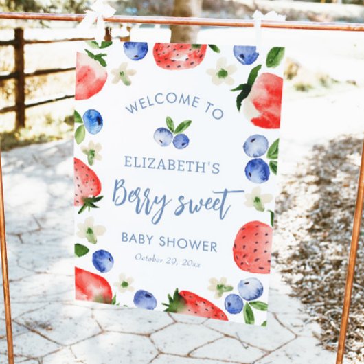 Poster Berry Sweet Boy Baby shower Bienvenue