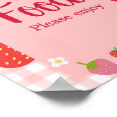 Poster Berry Sweet En vichy Baby shower fraise (Coin)
