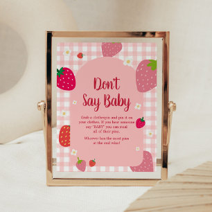 Poster Berry Sweet En vichy fraise Ne pas dire bébé