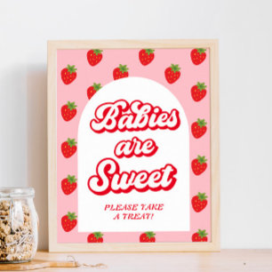 Poster Berry Sweet Fraise Baby shower Favoriser