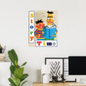 Poster Bert et Ernie Lecture en classe (Bureau à domicile)