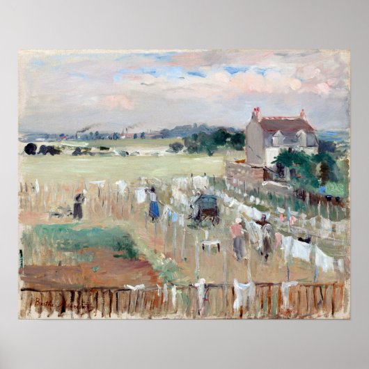 Poster Berthe Morisot accroche la blanchisserie à sec (Devant)