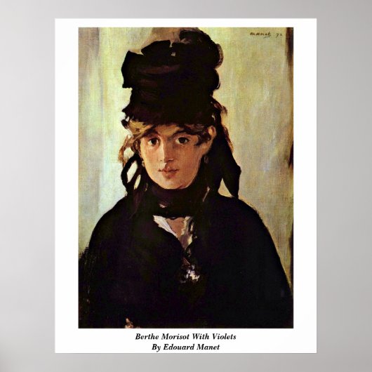 Poster Berthe Morisot Avec Violettes Par Edouard Manet (Devant)