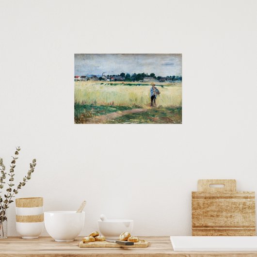 Poster Berthe Morisot - Dans le champ de roues à Gennevil (Cuisine)