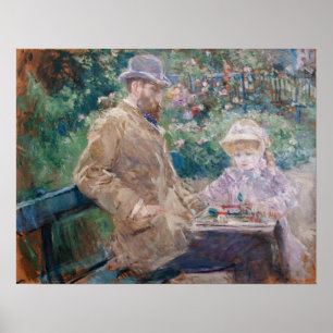 Poster Berthe Morisot - Eugene Manet avec sa fille