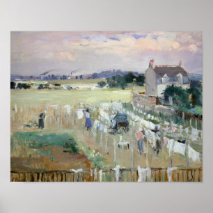 Poster Berthe Morisot - Hanging the Laundry out to Dry