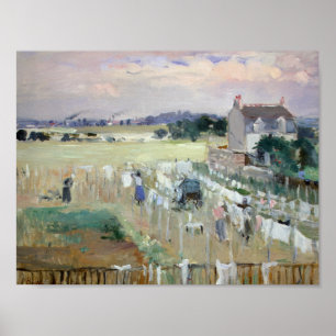 Poster Berthe Morisot - Hanging the Laundry out to Dry