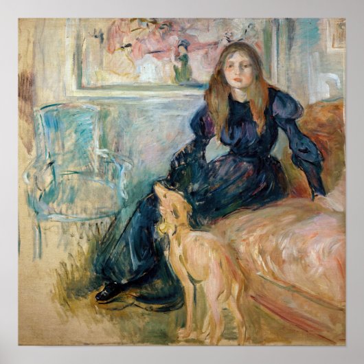 Poster Berthe Morisot - Julie et son lévrier Laerte (Devant)