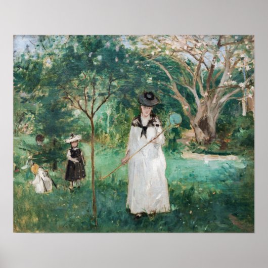 Poster Berthe Morisot - La chasse aux papillons (Devant)