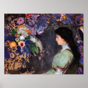 Poster Bertrand-Jean Redon - portrait de Heyman violet