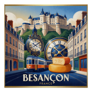 Poster Besançon Patrimoine Horloger France Voyage